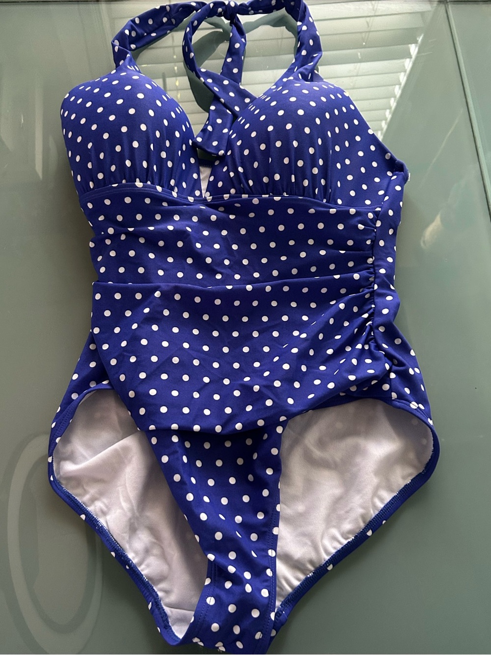 Lauren Ralph Lauren Retro Polka Dot One Piece Swimsuit Size 14 New Gold Label - Picture 12 of 12